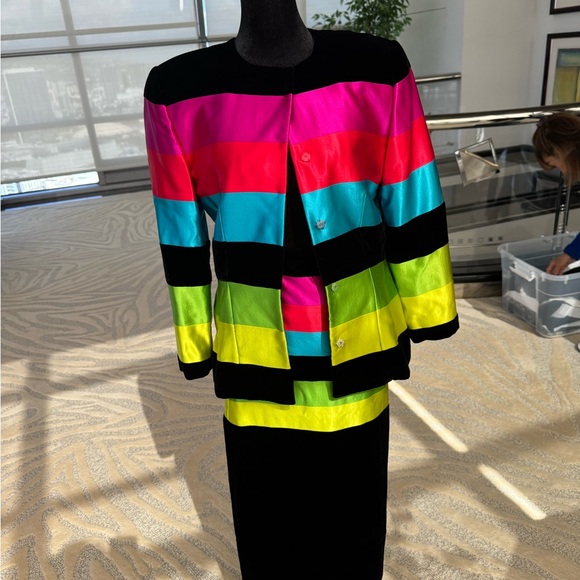 Dresses & Skirts - Bold Multicolor Striped Jacket and Dress